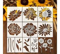 Sunflower Stencils - 11.81 Inches PET Material Reusable Flower Layering | Wall Art DecoratStencils | Sunflower Stencils for Walls | Reusable Layering Art Crafts for Decorative Fence