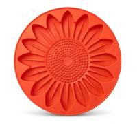 Sunflower Stepping Stone 15 Inch Garden Paver | Non-stick silicone releases casts, for concrete, cement, or plaster, detailed petal texture for