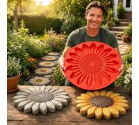 Sunflower Stepping Stone Mold | Reusable Plaster Cement Concrete Molds | 38cm Silicone Paver Mold for Crafts | DIY Concrete Molds for Casting Garden Path Walkway Lawn Decoration