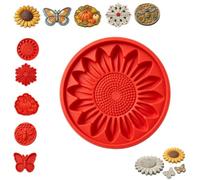 Sunflower Stepping Stone Mould, Reusable Silicone Concrete Cement Casting Mould for Garden Path Walkway Lawn DIY Outdoor Decor (A)