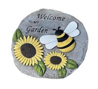 Sunflower Stepping Stone, Sunflower Outdoor Decorative Stone, Resin Exquisite Creative Bee Garden Stone For Pathway, Lawn Landscaping, Patio, Garden Walkway