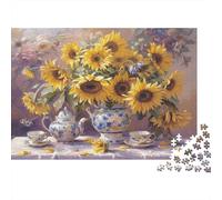 Sunflower Still Life Colourful Sunflower Field in Backlight 1000 Pcs Puzzle for Adults Beautiful Decoration Puzzle Fun Present 70x50cm/1000pcs