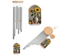 Sunflower Still Life Wind Chimes for Outside Memorial Wind Chime (20.5') Large Outdoor Deep Tone Windchime Unique Aluminum Windchimes for Garden Hanging Decor, Sympathy Gifts