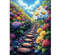 Sunflower Stone Path Landscape 1000-piece Jigsaw Puzzle Bundle Mitos Fantástico Family Puzzle Lovers Brain Training Mindful Activity Spring Paperboard Creativity & Gift Giving 1000 PCS