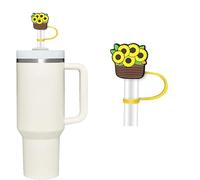 Sunflower Straw Cover for Stanley 40&30 Oz Cup, 10mm Silicone Straw Covers Cap for Stanley Cup Accessories, Cute Straw Topper for Tumblers, Straw Cap Stopper for Reusable Straws Tip Lids(C)