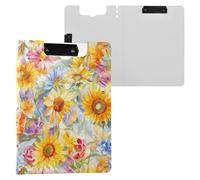 Sunflower Summer Oil Painting Folder Clipboard with Storage Horizontal and Vertical Double Clips Clip Board with Cover Clipboard Binder Office Supply
