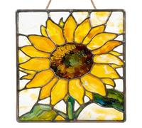 Sunflower Sun Catchers for Windows, Acrylic Sunflower Suncatcher, Stained Glass Window Hanging Ornament, 2D Flat Hanging Garden Ornament Suncatchers for Home Window Wall Decoration