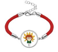 Sunflower Sun Leave Orange Grass UU Lucky Red String Bracelet Rope Bracelet Handmade