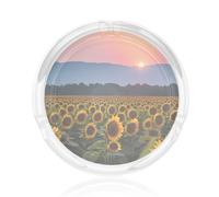 Sunflower Sun Print 3.3in Clear Round Glass Ashtray Smoking Accessory For Home Office Pati Home Decor