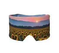 Sunflower Sun Print Sleep Eye and Ear Muffs Mask - Adjustable Yoga Travel Headband, Keep Warm Shading Comfortable Aid