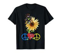 Sunflower Sunflowers Flowers Butterflies Peace T-Shirt