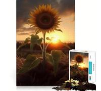 Sunflower Sunset Clouds Hard Jigsaw Puzzle for Adults 1000 Pieces Logic Toy Family Bond Precision Cut Warm Surprise 38x52cm