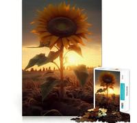 Sunflower Sunset Ground for Adults 1000 Piece Puzzle Mind Exercise Toy Gentle Leisure Design Assembly Seasonal Gift 38x52cm
