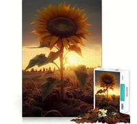 Sunflower Sunset Ground Jigsaw Puzzle 1000 Piece for Teenagers Clear Logic Toy Easy Leisure Perfect Cut Birthday Gift 50x75cm