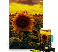 Sunflower Sunset Painting 1000 Pieces Jigsaws Adults Puzzles Gifts Mind Skill Toy Quiet Fun Design Assembly 38x52cm