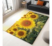 Sunflower Sunshine print Rugs Living Room 100x150 cm - Yellow Washable Large Rug Short Pile Non-Slip Carpet Soft Durable Easy Clean Carpet, for Dining Room Home Office