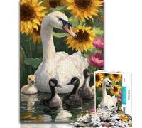 Sunflower Swan 1000 Piece Jigsaw Puzzles for Adults Gifts,Help The Brain Exercise Addictive Toys to Cultivate Patience Great Gift 38x26cm