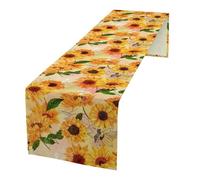 Sunflower Table Runners,Spring Watercolor Flowers Table Runner for Kitchen Dining Table Decoration for Home Party Decor 13x70 Inch