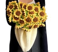 Sunflower Text Throw - Crochet Flower Blanket, Handmade Knitted Cover | Handcrafted Sofa Quilt Bedspread, Travel Wrap Living Room Decor, Cozy Lap Sheet For Home Car Airplane Picnic Rest Spot