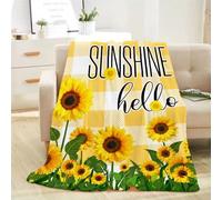 Sunflower Throw Blanket Baby Small Plaid Yellow Flower Throw Blanket Birthday Gifts for Toddler Swaddle Pet Crib Soft Lightweight Fuzzy Fleece Blankets and Throws Blanket Decorative for Baby 30x40