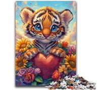 Sunflower Tiger 1000 Piece Jigsaw Puzzles for Adults,Challenging To Complete But Fun And Humorous Birthday Present,Gifts,Wall Art (50x75cm)