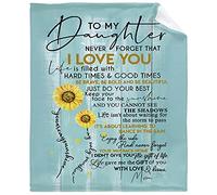 Sunflower to My Daughter from Mom Throw Blanket Soft Flannel Fleece Velvet Plush Personalized Throws Fuzzy Warm Cozy Soft Bedding Blankets Anti-Pilling 80"x60"