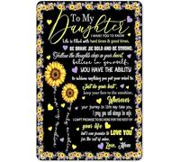 Sunflower to My Daughter Sign Gifts for Daughter from Mom, Daughter Gift Metal Sign Aluminum Healing Thoughts Love Wall Decor Poster Gift for Home Bedroom Bar Restaurant Cafe Club 12x16 Inch
