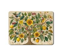Sunflower Tree Dish Drying Mats For Kitchen Counter, Colorful Floral Absorbent Rubber Dish Drainer Mat, Summer PU Leather Drying Pad For Coffee Bar 18x24 Inch