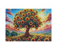 Sunflower Tree of Life 300 Piece Jigsaw Puzzle for Adults Teens Jigsaw Post Exam Relaxation Challenging Design Great Gift for Students Stress Reliever 300 PCS
