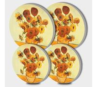 Sunflower Vase Picture Round Hob Covers 4-Piece Stove Plate Cooker Hob Covers for Cookers Top Burner Gas Range Protector Cookware Accessories Cooktop Farmhouse Decor