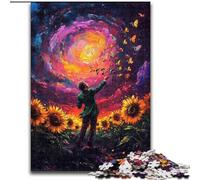 Sunflower Violin 1000 Piece Jigsaw Puzzles for Teenagers Gifts, Learning Educational Toys Family Games Suitable for Desktop Decoration (size 26x38cm)