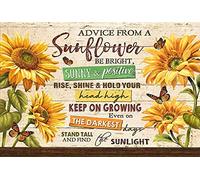Sunflower Wall Decor Motivational Stand Tall And Find The Sunlight For Garage Home Decor Art Wall Decor Metal Sign Poster 8X12 Inches