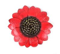 Sunflower Wall Ornament Made from Iron Material for Decorative Use in Home and Garden (red)