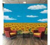 Sunflower Wallpaper - Yellow Floral Flower Wall Mural - Wall Murals for Living Room Bedroom - Photo Wallpaper & Home Decor Art - 305 x 244 cm H692