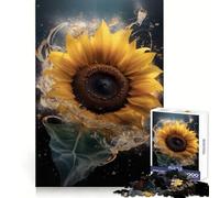 Sunflower Water Droplets for Adults 1000 Piece Puzzle Mind Exercise Toy Gentle Leisure Design Assembly Seasonal Gift 38x26cm