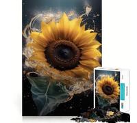Sunflower Water Droplets for Adults 1000 Piece Puzzle Mind Exercise Toy Gentle Leisure Design Assembly Seasonal Gift 38x26cm