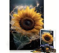 Sunflower Water Droplets Jigsaw Puzzle for Adults 1000 Pieces Mind Exercise Toy Together Fun Precision Cut Unique Gift 50x75cm