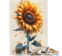 Sunflower Watercolor Art Jigsaw Puzzles Puzzles for Adults Kids. 1000 Piece Whimsical Challenge Toy Educational Game Home Decoration for Educational Games Gifts 1000pcs (75x50cm)
