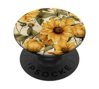 Sunflower Watercolor Illustration Pattern Graphic PopSockets Swappable PopGrip