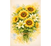 Sunflower Watercolor Journal - Rustic Notebook for Everyday Writing, Gratitude, and Creative Reflection