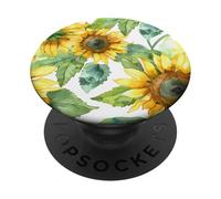 Sunflower Watercolor Pattern Graphic PopSockets Swappable PopGrip