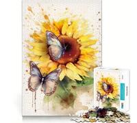 Sunflower Waterdrawing Puzzles for Adults 1000 Pieces Strengthen Memory Stress Relief Smooth Edge Heartfelt Gift 38x26cm