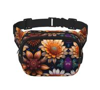 Sunflower welfare Square Double-Layer Waist Bag with Adjustable Strap for Outdoor Activities, Black, One Size