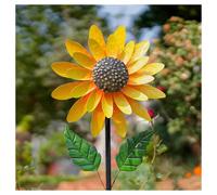 Sunflower Wind Spinner, Sunflower Left Outside For A Long Time Under The Rain And Snow Metal Sunflower Wind Spinners, Metal Wind Spinners For Yard And Garden