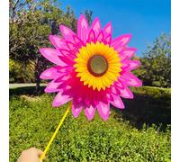 Sunflower Wind Spinners Lawn Pinwheels,1Pcs Large Windmill Pinwheel for Garden Yard Party Outdoor Decor,Sculptures Spinner Rainbow Windmills Statue Courtyard Balcony Decoration