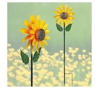 Sunflower Wind Spinners, Sunflower Left Outside For A Long Time Under The Rain And Snow Garden Wind Spinners Outdoor Clearance, Lawn Patio Decor