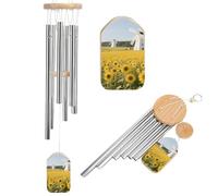 Sunflower Windmill Field Wind Chimes for Outside Memorial Wind Chime (20.5') Large Outdoor Deep Tone Windchime Unique Aluminum Windchimes for Garden Hanging Decor, Sympathy Gifts