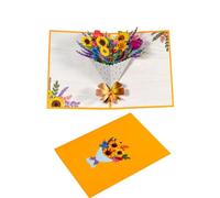 Sunflower with Golden Bow Bright Bouquet Pop-Up Greeting Card