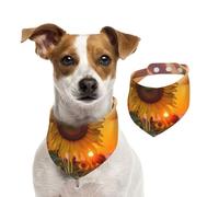 Sunflower with Sunset Dog Bandanas,Summer Bandanas for Dogs Washable Adjustable Dog Triangle Scarf Bibs Cute Pet Bibs for Medium Large Dogs Puppy and Cats Large