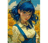 Sunflower Woman Jigsaw Puzzle 2000 Piece, Puzzles for Adults 2000, The Impossible Challenge, Jigsaw Puzzle Games Classic Educational, Wooden Puzzles, for Home Wall Decoration Gift FNKL1-1023